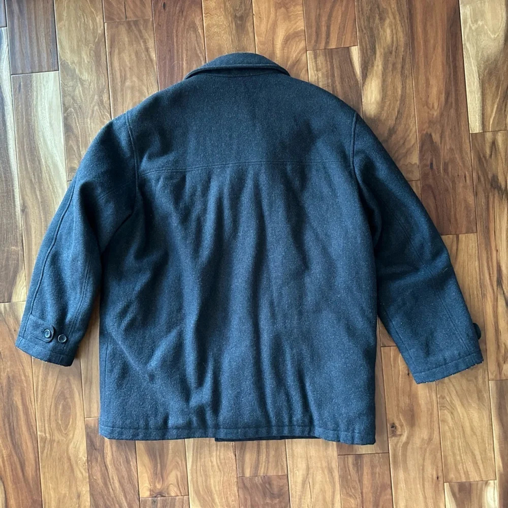 London Fog Heathered Black Peacoat size XXL - Picture 3 of 4